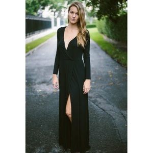 Black Wrap maxi dress